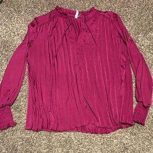 Glam Women's Pleated Blouse - Purple
